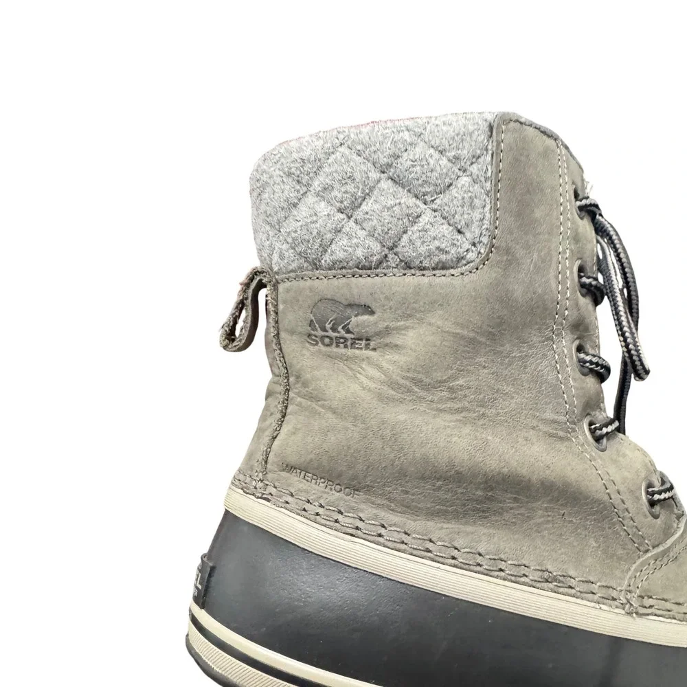 Sorel Slimpack II Quarry Black Lace Up‎ Short Winter Snow Boots Size 11 US
